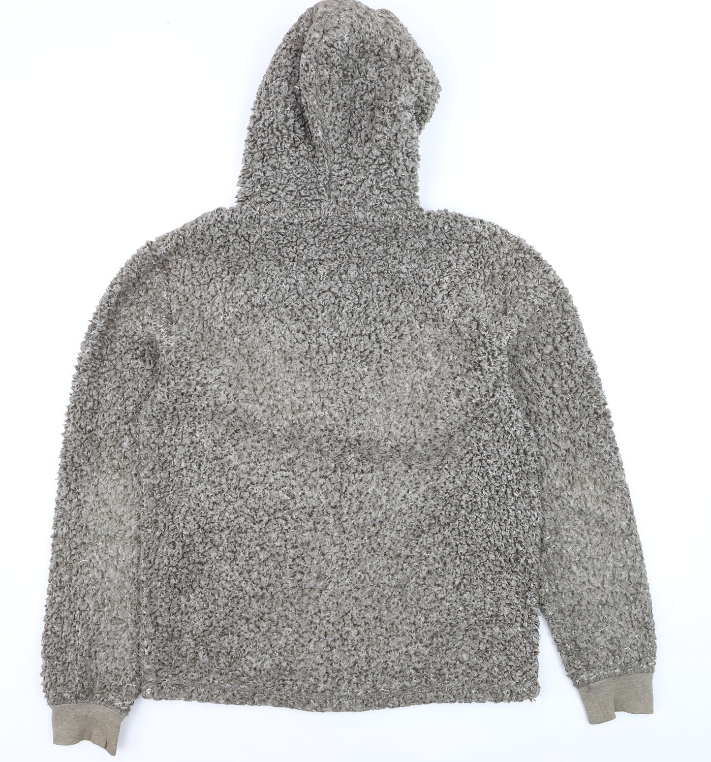 Next Women Grey Hooded Fleece Zip Jacket Size S