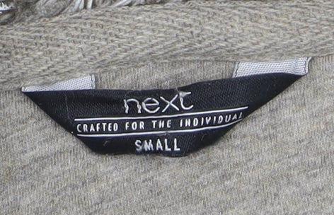 Next Women Grey Hooded Fleece Zip Jacket Size S