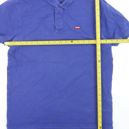 Levi's Men's Blue Short Sleeve Cotton Polo Shirt Size M