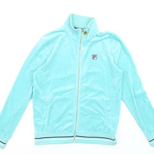 Fila Men's Blue Track Jacket M Velour Full Zip Retro Sportswear