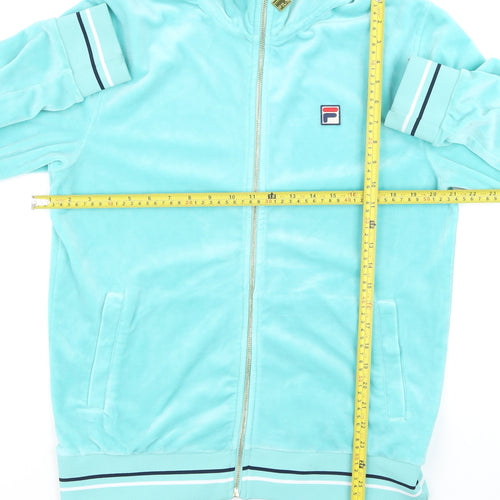 Fila Men's Blue Track Jacket M Velour Full Zip Retro Sportswear