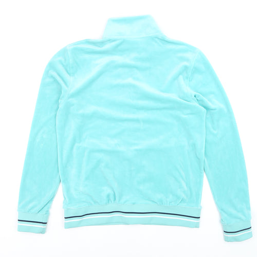 Fila Men's Blue Track Jacket M Velour Full Zip Retro Sportswear