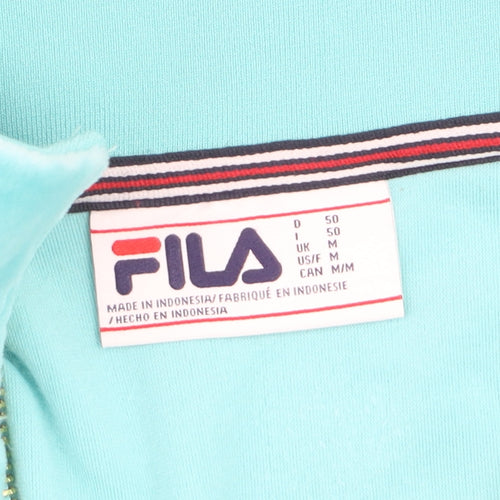 Fila Men's Blue Track Jacket M Velour Full Zip Retro Sportswear
