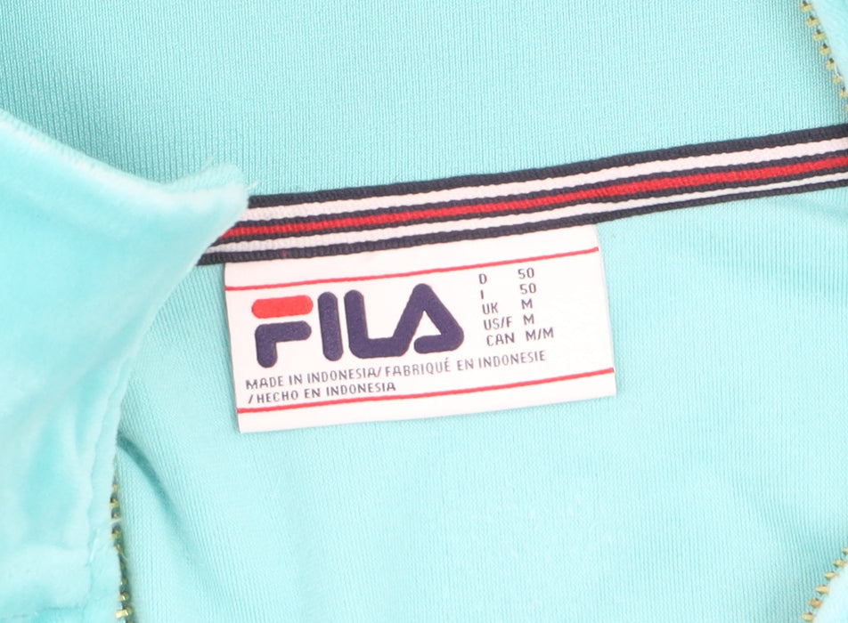 Fila Men's Blue Track Jacket M Velour Full Zip Retro Sportswear