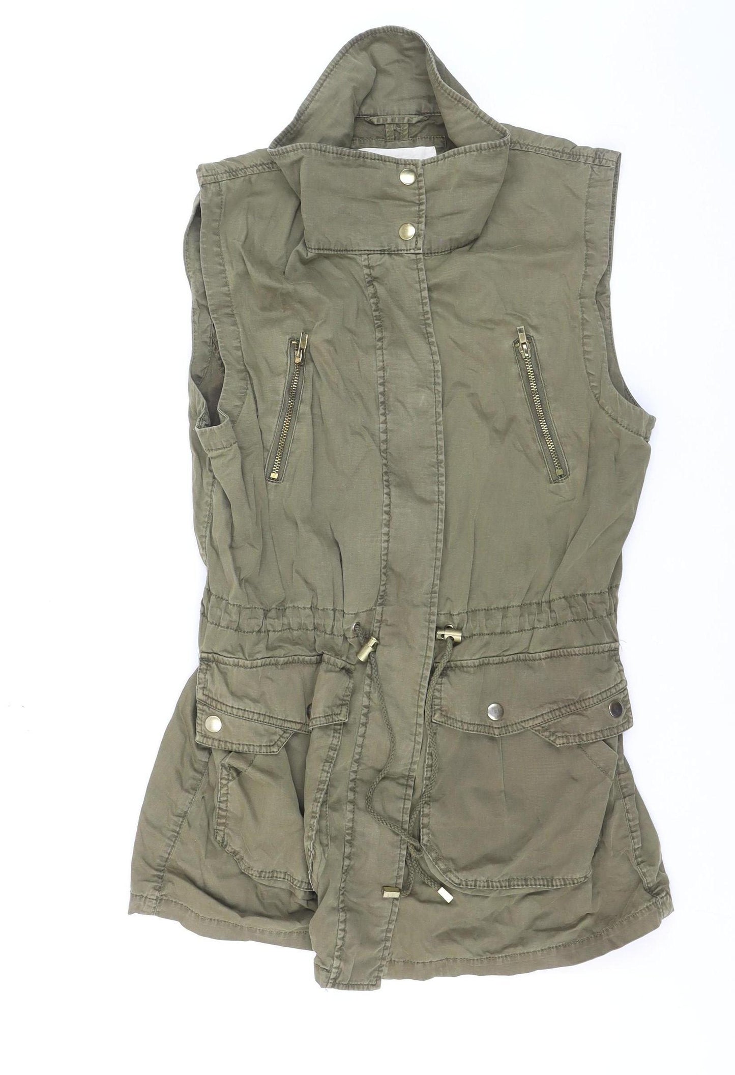 Esprit Women’s Green Cotton Military Waistcoat Size 12