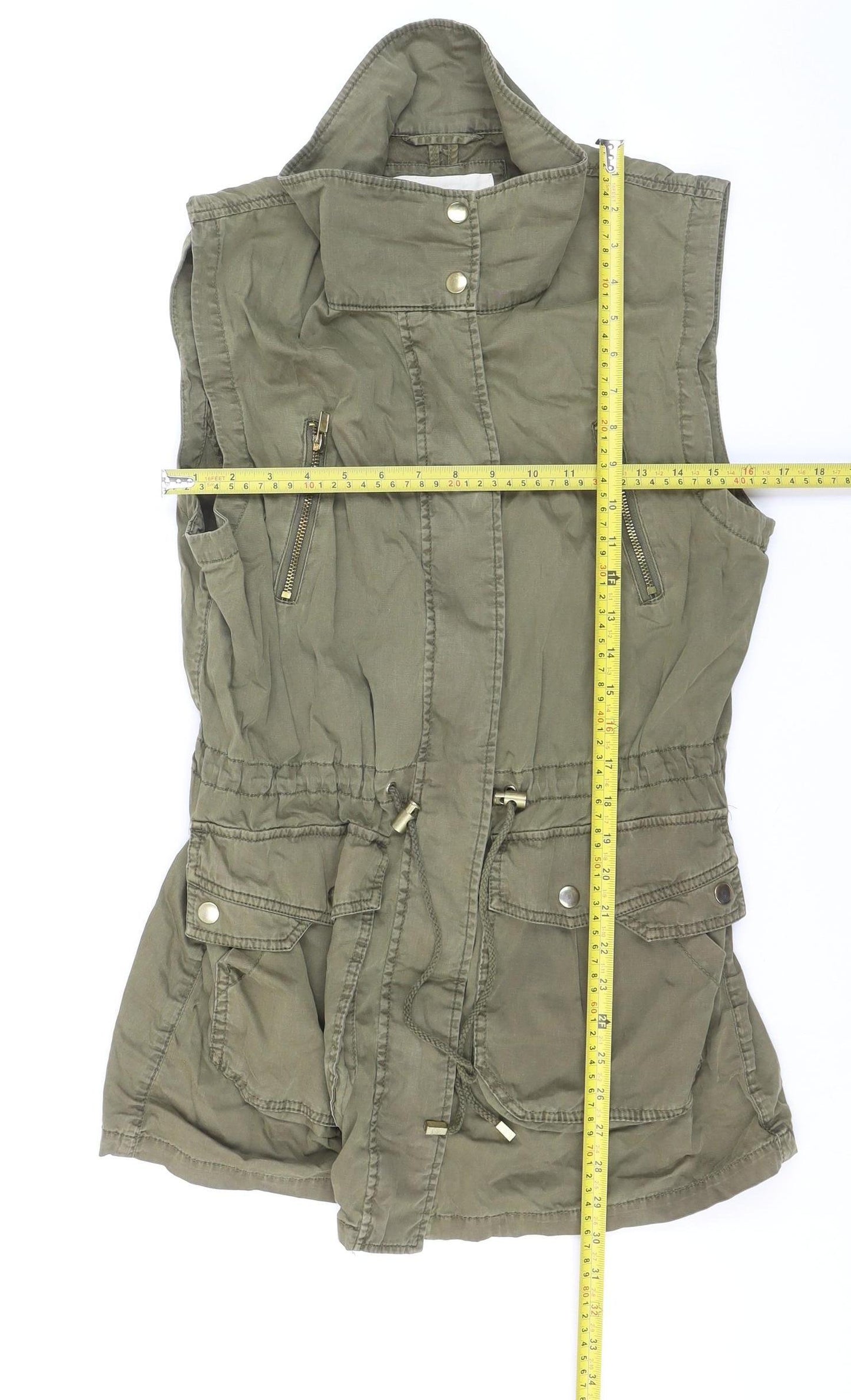 Esprit Women’s Green Cotton Military Waistcoat Size 12
