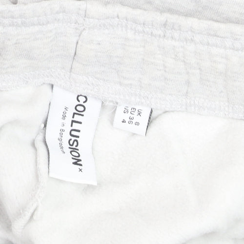 Collusion Womens Grey Jogger Trousers Size 8 Cotton Blend