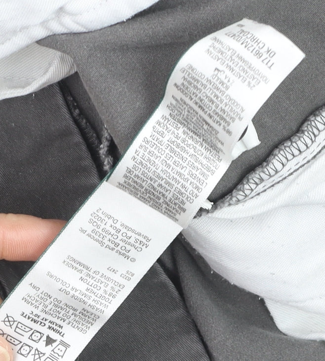 Marks and Spencer Men's Grey Regular Fit Straight Jeans Size 42