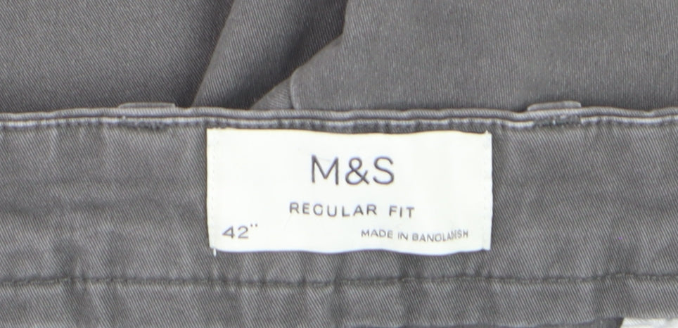 Marks and Spencer Men's Grey Regular Fit Straight Jeans Size 42