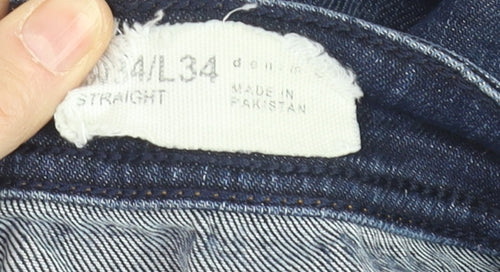 Primark Men’s Blue Straight Denim Jeans Size L W34 L34 Stretch