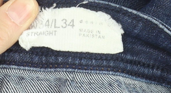Primark Men’s Blue Straight Denim Jeans Size L W34 L34 Stretch