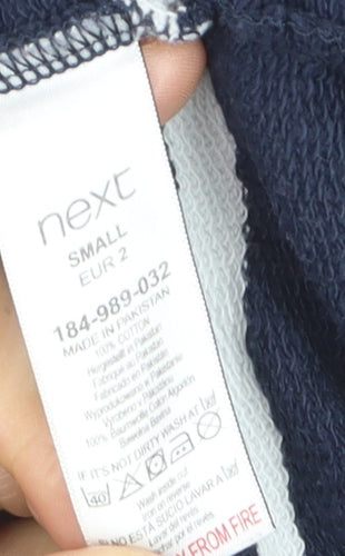 Next Women's Blue Striped Cotton Crew Neck Pullover Jumper Size S