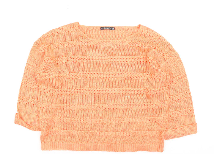 Dunnes Women's Orange Short Sleeve Knit Pullover Jumper Size S