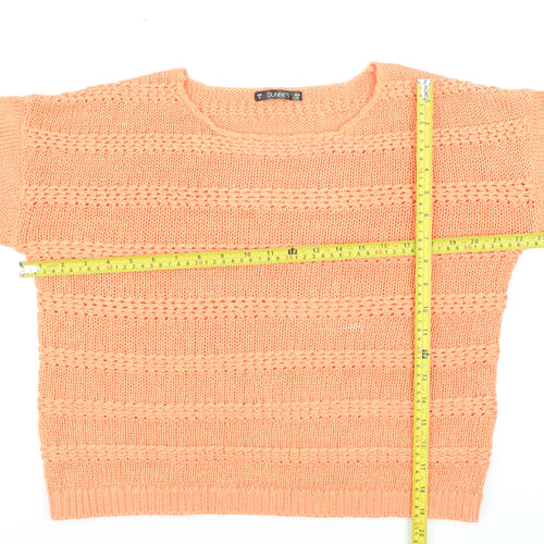 Dunnes Women's Orange Short Sleeve Knit Pullover Jumper Size S