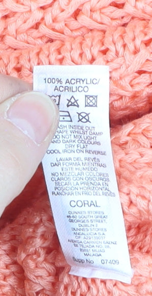 Dunnes Women's Orange Short Sleeve Knit Pullover Jumper Size S