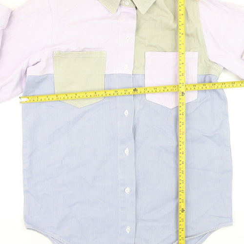 Missguided Womens Multicoloured Cotton Button-Up Shirt Size 6