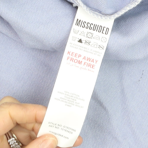Missguided Womens Multicoloured Cotton Button-Up Shirt Size 6