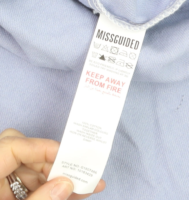 Missguided Womens Multicoloured Cotton Button-Up Shirt Size 6
