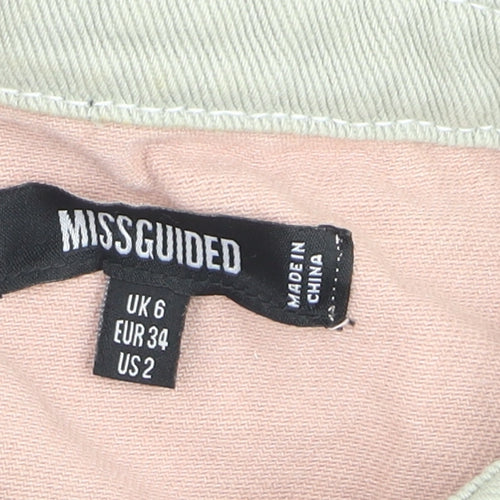 Missguided Womens Multicoloured Cotton Button-Up Shirt Size 6