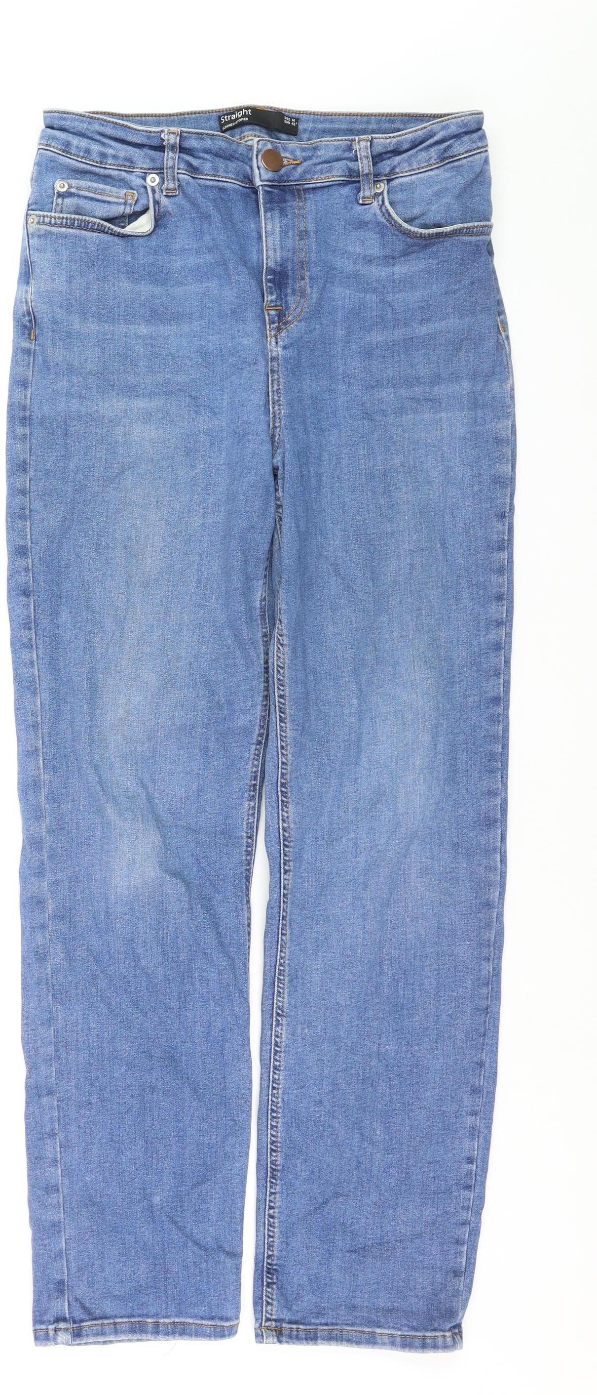 Dunnes Stores Womens Blue Straight Leg Jeans Size 14