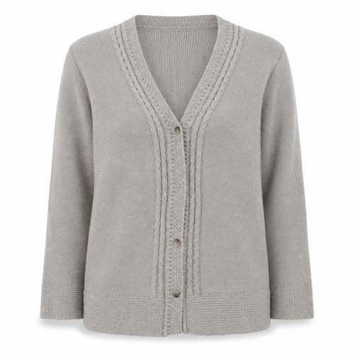 Eastex Women Beige Acrylic Cable-Knit Cardigan Size 16