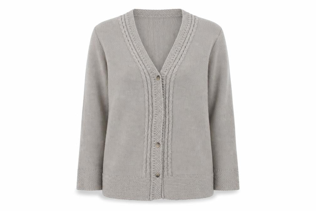 Eastex Women Beige Acrylic Cable-Knit Cardigan Size 16