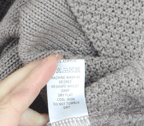 Eastex Women Beige Acrylic Cable-Knit Cardigan Size 16