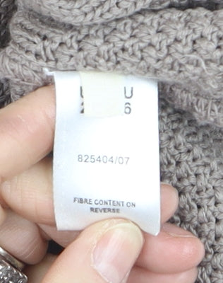 Eastex Women Beige Acrylic Cable-Knit Cardigan Size 16