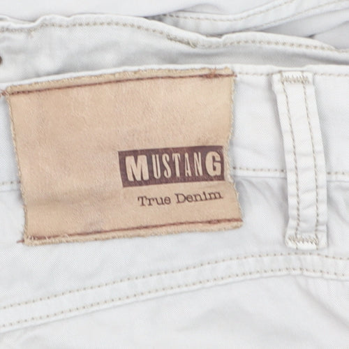 Mustang Men's Beige Tramper Slim Fit Straight Leg Jeans W34 L32