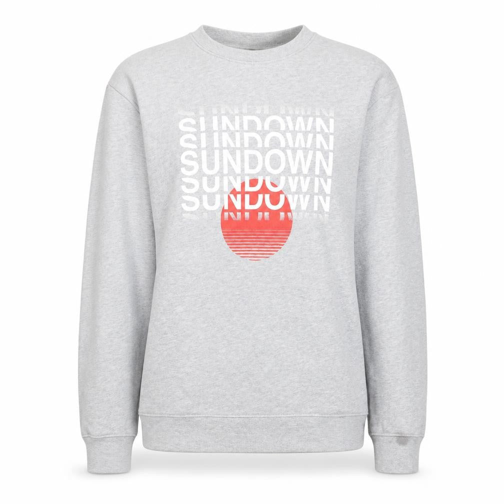 Front view of H&M women’s grey graphic print pullover sweatshirt xs cotton