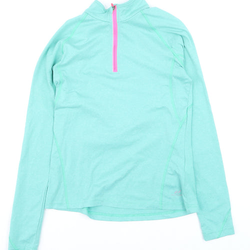 Pro Touch Women’s Green Half Zip Pullover Sweatshirt Size 10 Dry-Plus