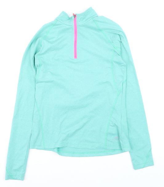 Pro Touch Women’s Green Half Zip Pullover Sweatshirt Size 10 Dry-Plus