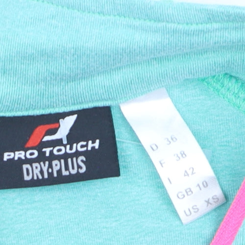 Pro Touch Women’s Green Half Zip Pullover Sweatshirt Size 10 Dry-Plus