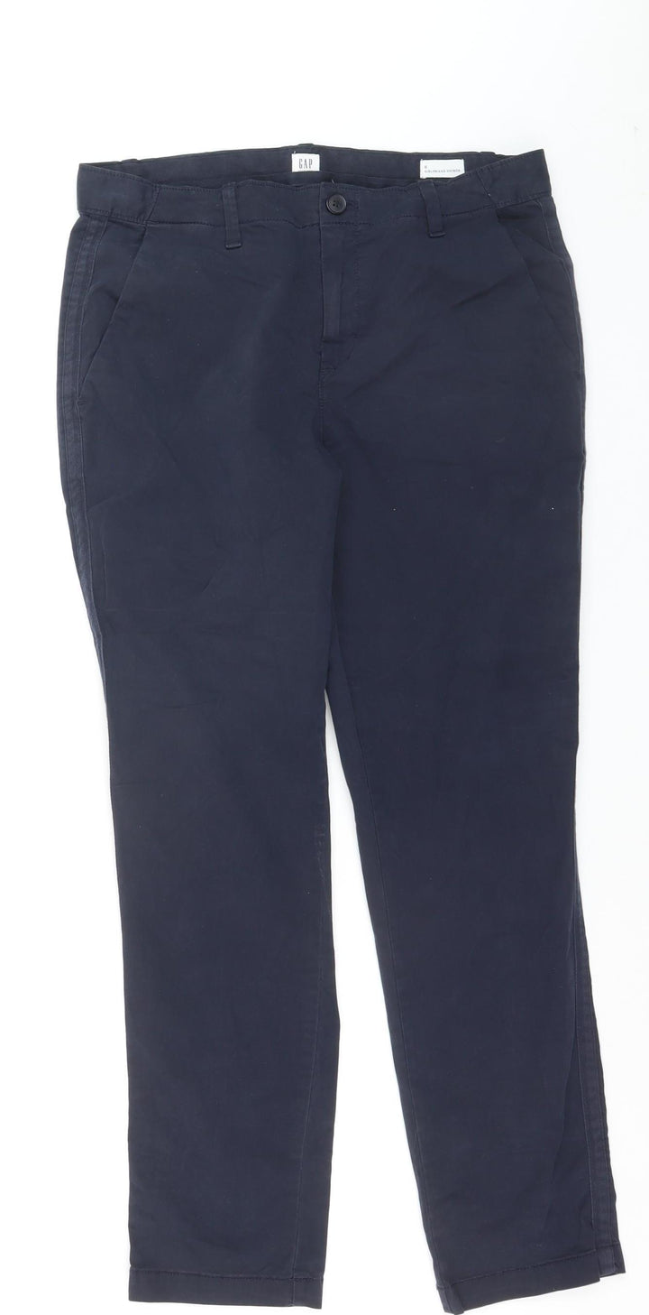 GAP Women’s Blue Size 6 Girlfriend Chino Trousers Cotton Stretch