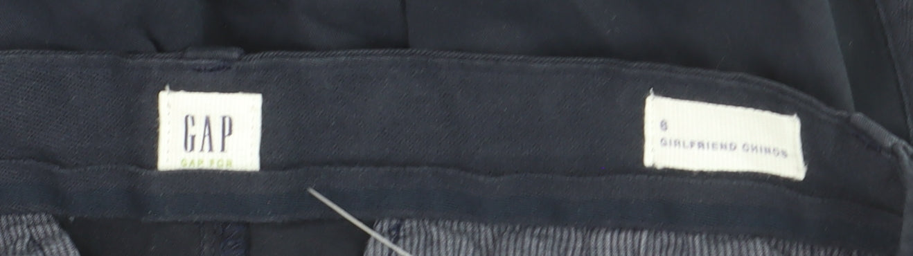 GAP Women’s Blue Size 6 Girlfriend Chino Trousers Cotton Stretch