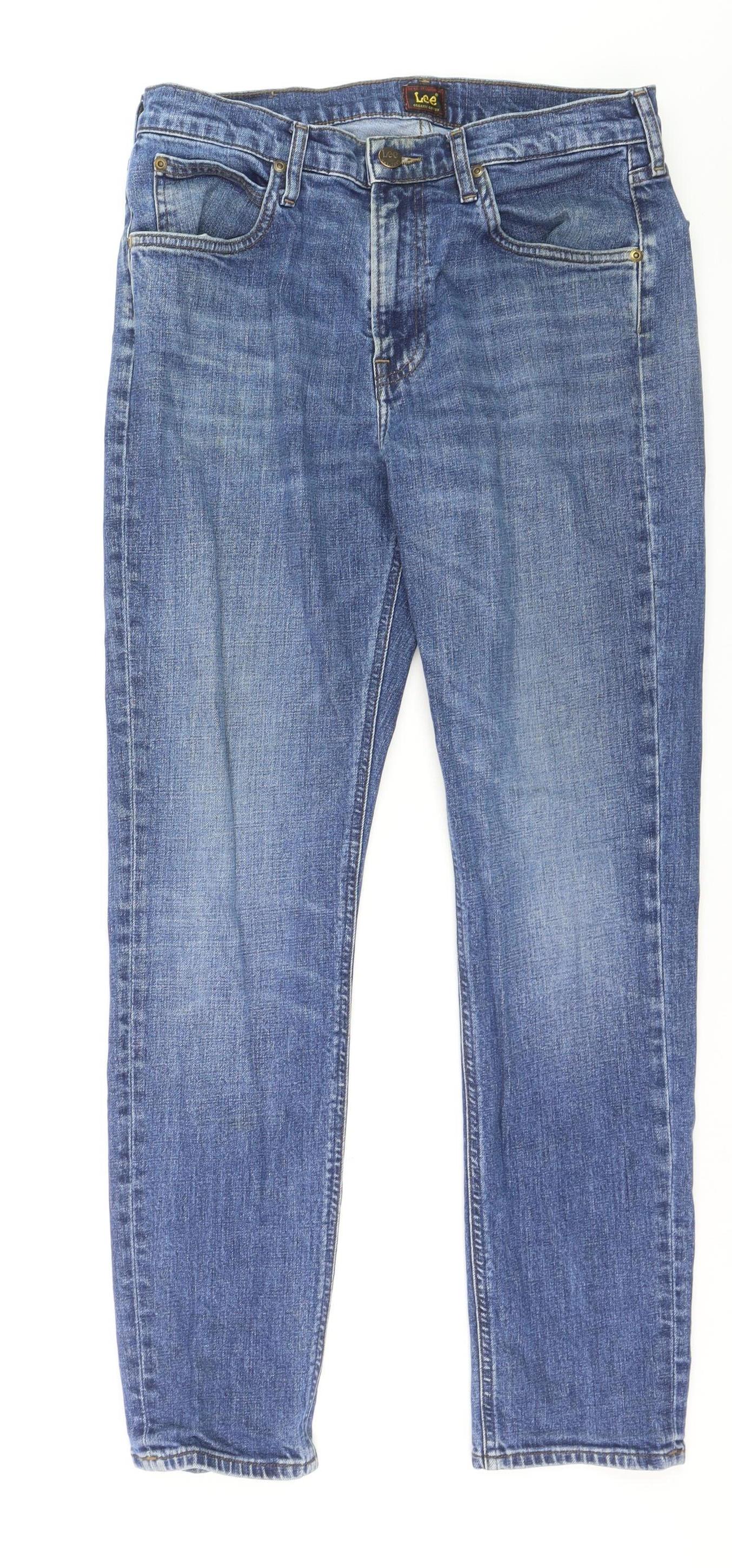 Lee Womens Blue Austin Straight Leg Jeans Size 12 Regular Fit