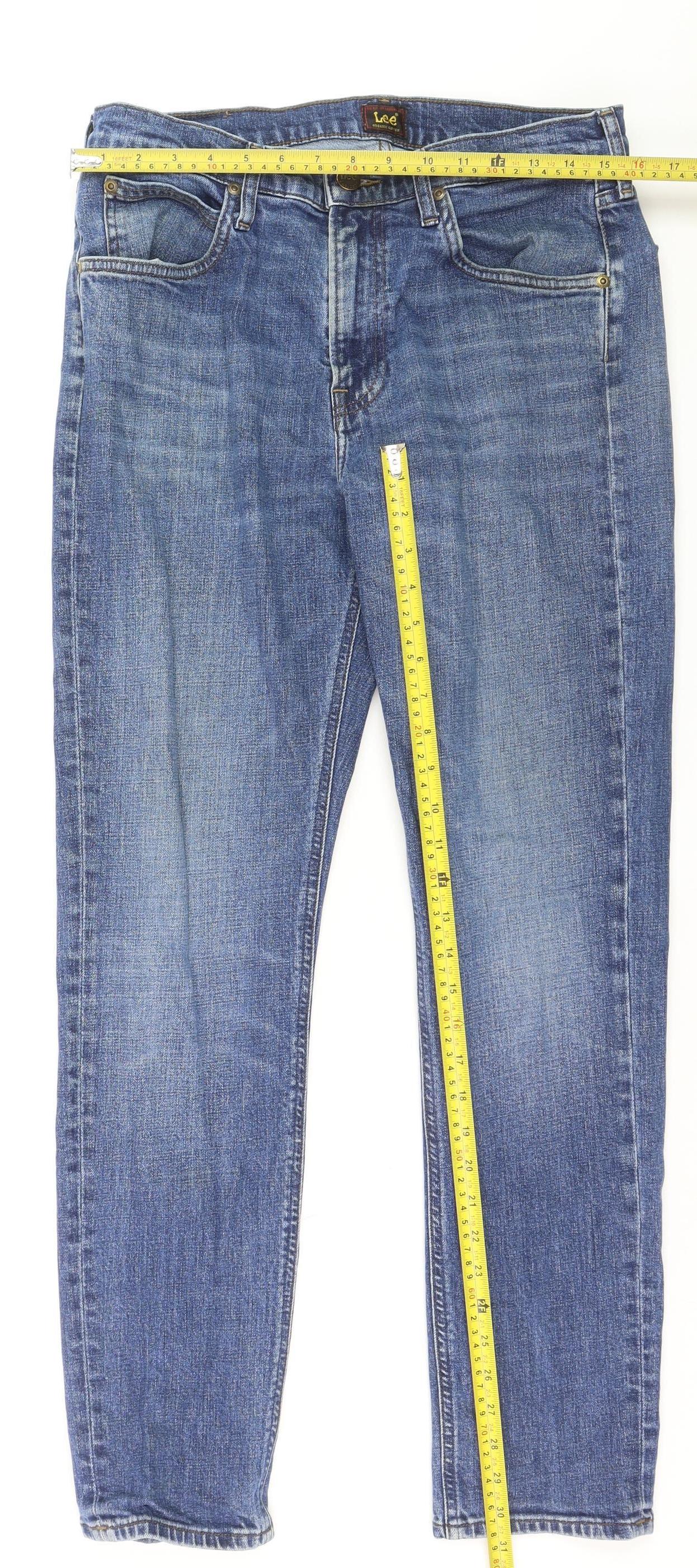 Lee Womens Blue Austin Straight Leg Jeans Size 12 Regular Fit