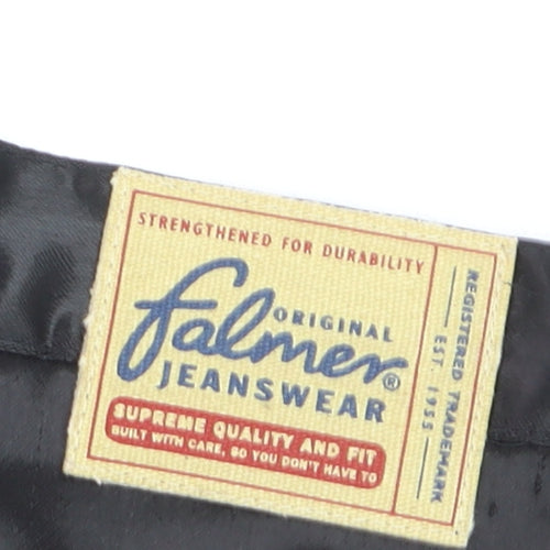 Falmer Women's Black Satin Stretch Straight Trousers Size 12 Regular