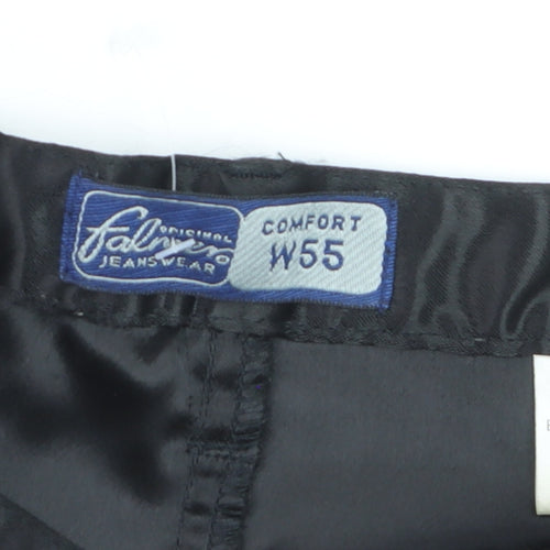 Falmer Women's Black Satin Stretch Straight Trousers Size 12 Regular