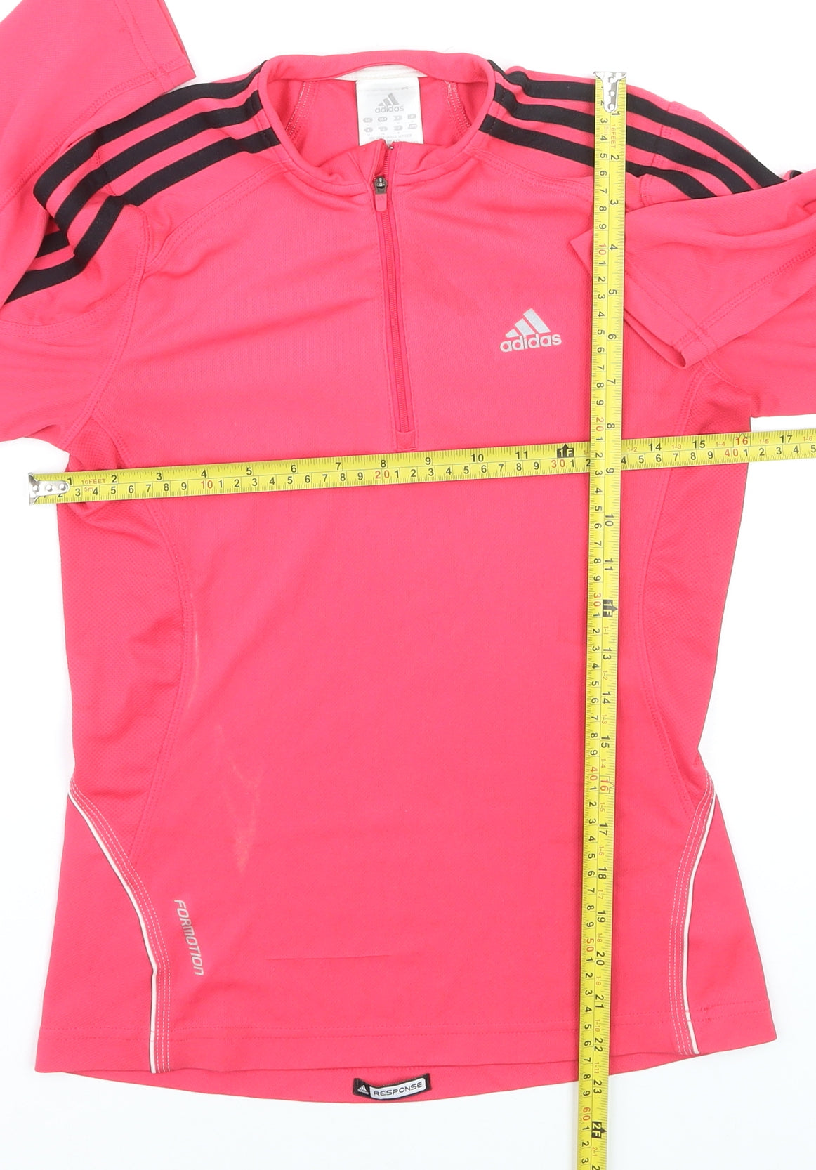 Adidas Womens Pink 1/4 Zip Long Sleeve Pullover Sweatshirt Size 12