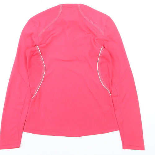 Adidas Womens Pink 1/4 Zip Long Sleeve Pullover Sweatshirt Size 12