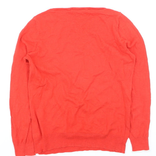 Mint Velvet Women Red Crew Neck Star Pullover Jumper Size 10