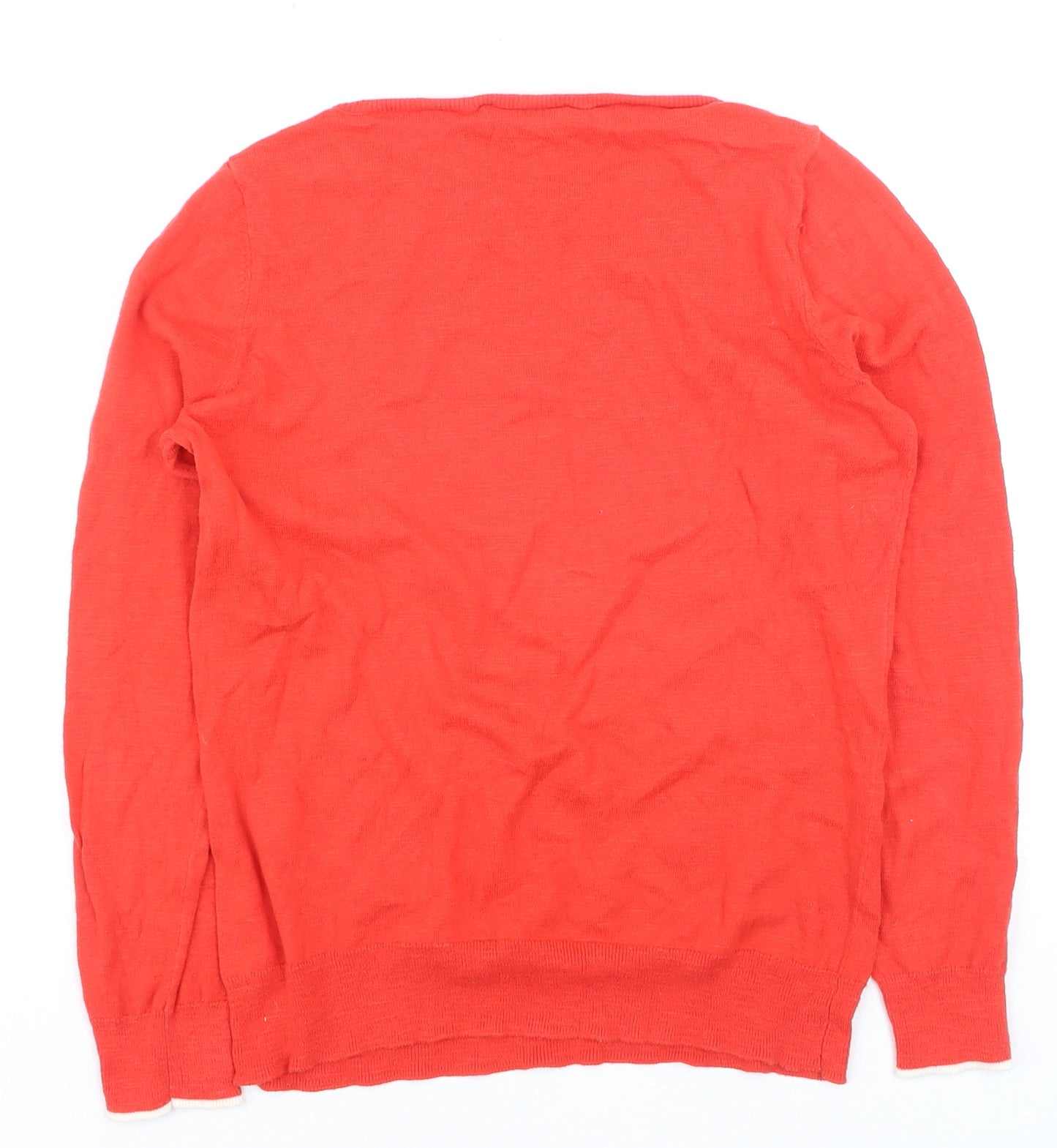Mint Velvet Women Red Crew Neck Star Pullover Jumper Size 10