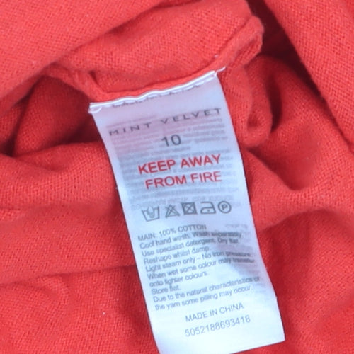 Mint Velvet Women Red Crew Neck Star Pullover Jumper Size 10