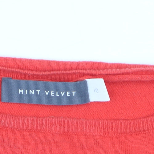 Mint Velvet Women Red Crew Neck Star Pullover Jumper Size 10