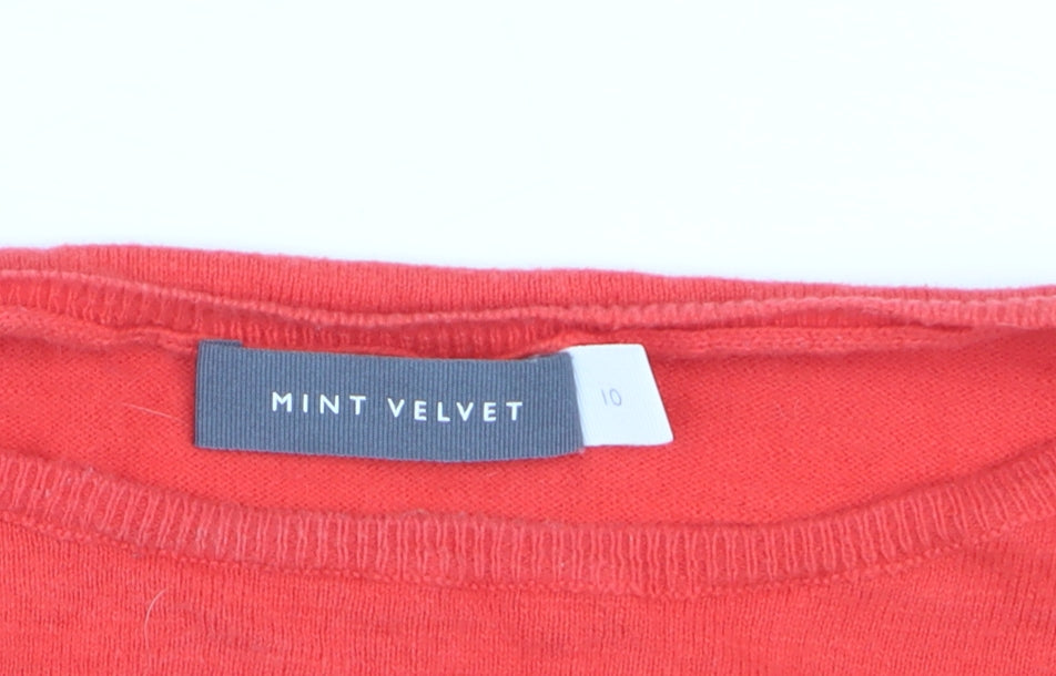 Mint Velvet Women Red Crew Neck Star Pullover Jumper Size 10