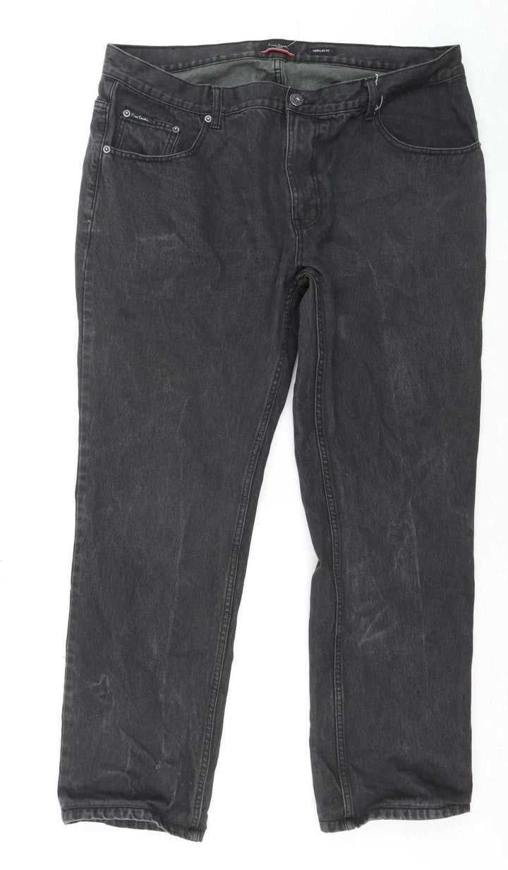 Pierre Cardin Men Black Regular Fit Denim Jeans Size 40W L