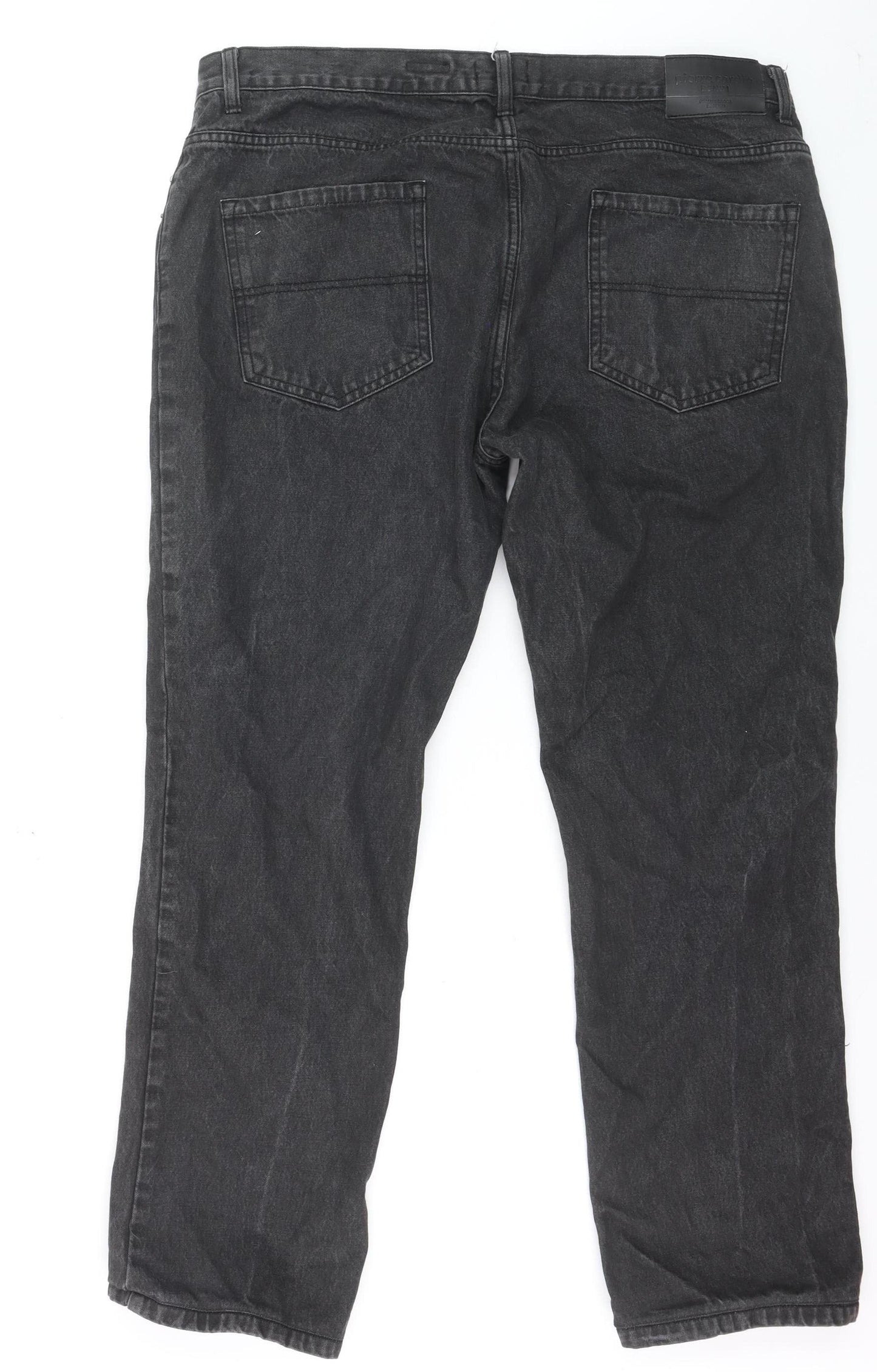 Pierre Cardin Men Black Regular Fit Denim Jeans Size 40W L
