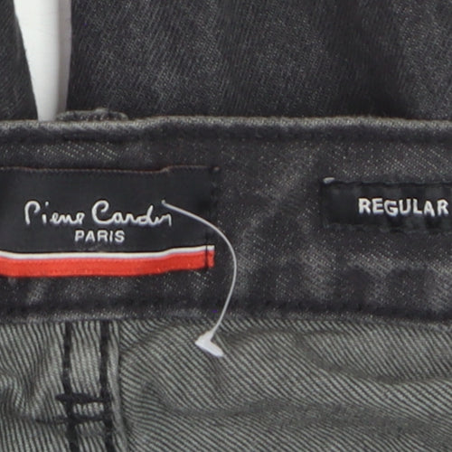 Pierre Cardin Men Black Regular Fit Denim Jeans Size 40W L