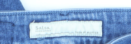Salsa Women Blue Skinny Mid Rise Stretch Denim Jeans Size 8